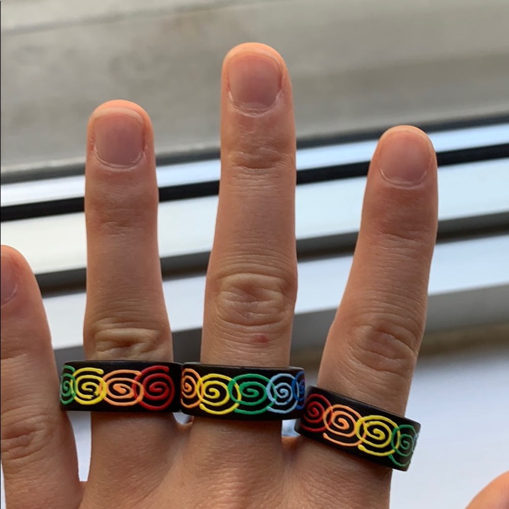 Set of Twenty Rainbow Spiral Rings NWT